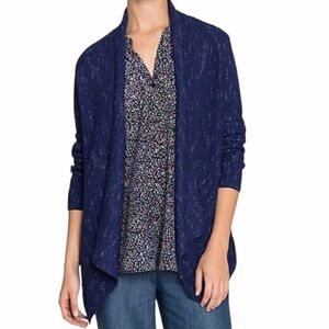 NIC+ZOE Pixel Pop Cardigan | Open-Front | Lightweight Cotton Knit | Size Medium